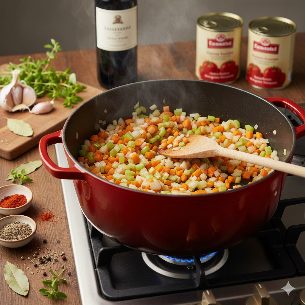 Das Soffritto für Ragù alla Bolognese