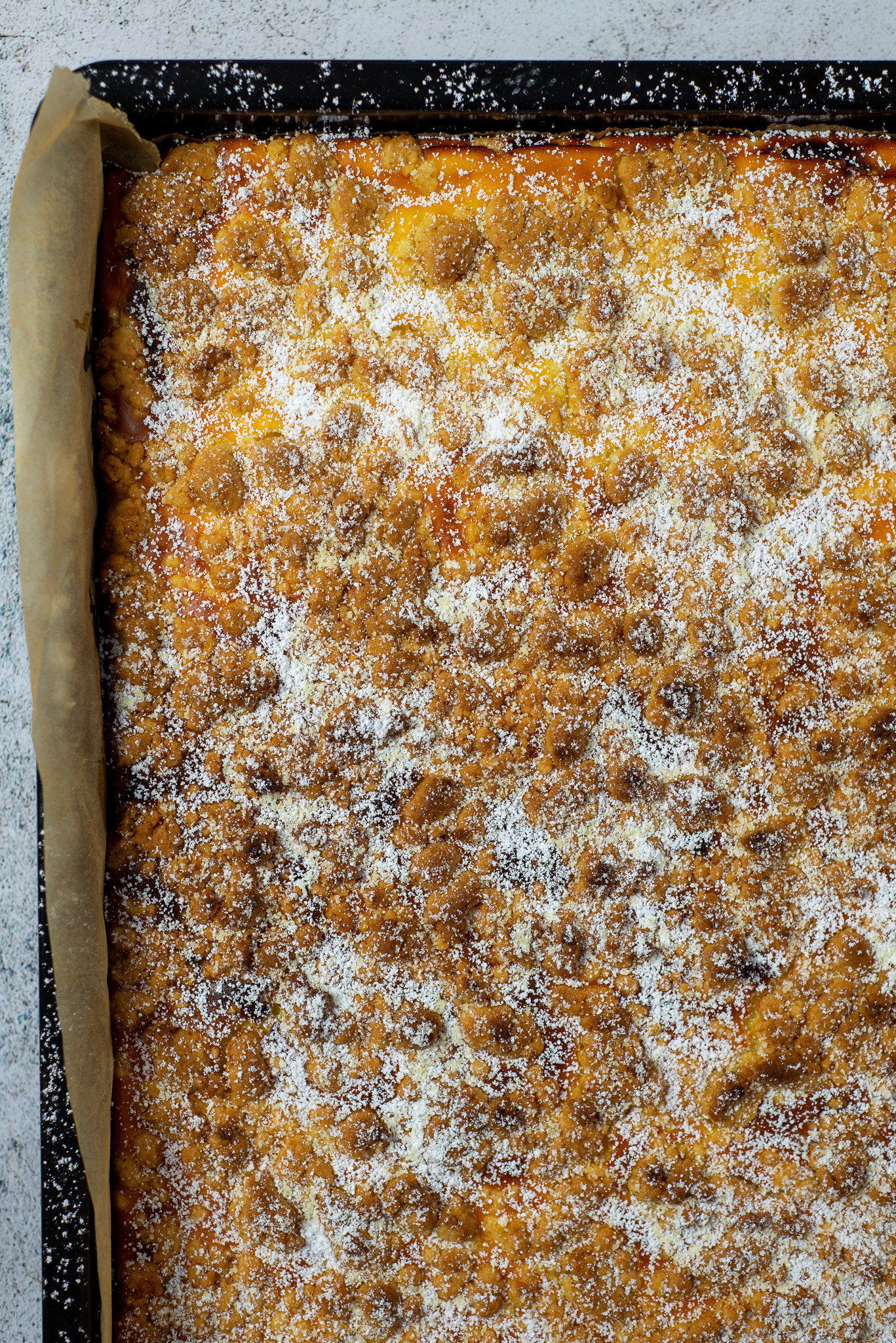 Blechkuchen mit Quark und Streusel