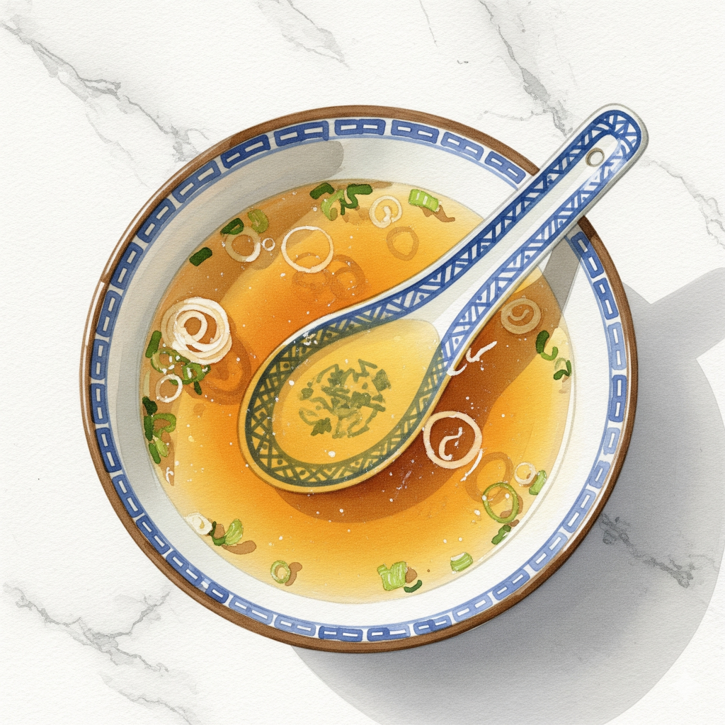 Dashi Brühe in einer japanischen Suppenschüssel