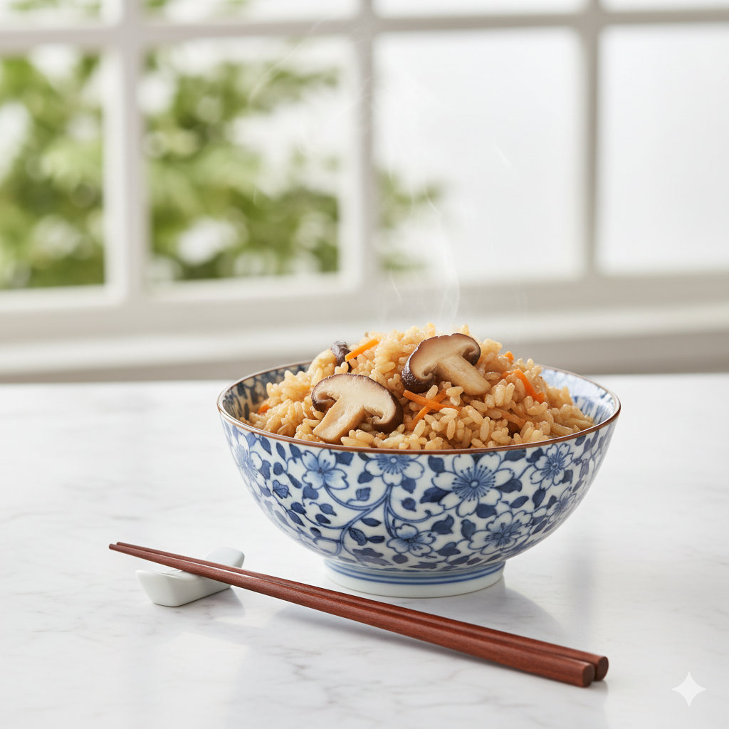 Takami Gohan in einer traditionellen Reisschale