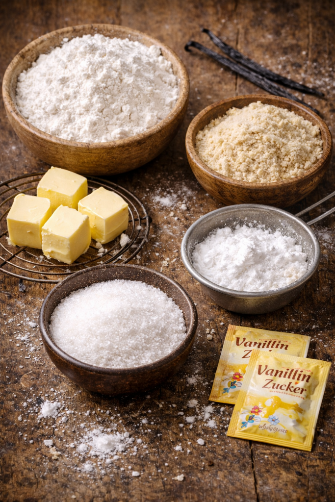 Vanillekipfer backen, die Zutaten